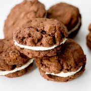 Triple Chocolate Cookies with Marshmallow Buttercream