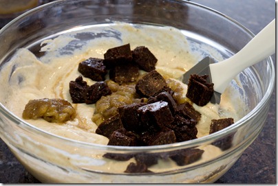 making Banana Brownie Chunk Greek Frozen Yogurt