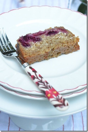 Rolled Oats, Cardamon & Cherries Upside Down Cake