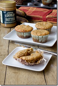 Cookie Butter Lava Whole Wheat Banana Muffins