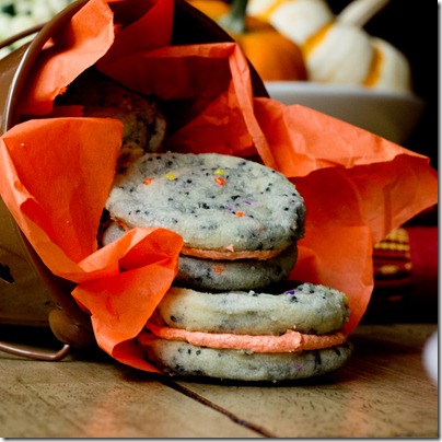 Mini Halloween Confetti Cookie Sandwiches