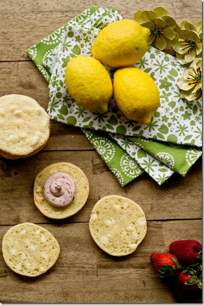 Lemon Cookies with White Chocolate Chips & Strawberry Buttercream