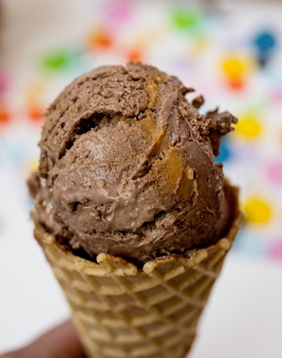 Peanut Butter Ripple Chocolate Ice Cream